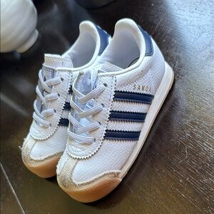 adidas Kids White and Navy Sneakers